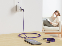 Cable SIKAI de 240W con Trenzado de Nailon, USB-A/C a Conector Magnético Intercambiable Micro/Tipo-C para Android/Apple, Cable Cargador Todo en Uno