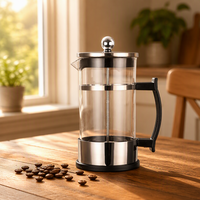 Cafetière à piston HIGHWIN en verre borosilicate avec filtre en acier inoxydable, design moderne et écologique