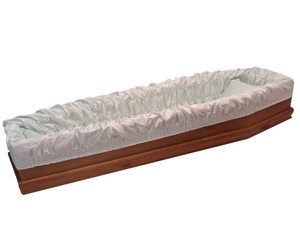 XF260 Ensemble de doublures intérieures pour <span class=keywords><strong>cercueil</strong></span> en satin élastique froncé à imprimé pois, avec support en <span class=keywords><strong>carton</strong></span>, pour usage funéraire - Product Image 4