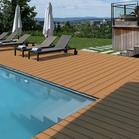 Planches de terrasse en composite WPC, revêtement extérieur en PVC, composite bois-plastique, 100% imperméable, revêtement de sol en WPC pour jardin et piscine