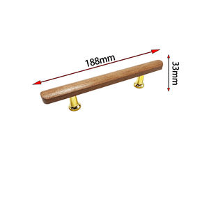 Moderne Minimaliste Noyer Grain de Bois Monotrou Armoire Porte Poignée Tiroir Armoire Tiroir Tube en Bois + Poignée en Plastique - Product Image 5