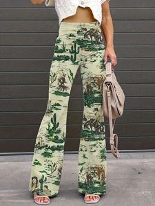 Pantaloni Casual da Donna a Zampa d'Elefante con Stampa Aztec Western Cowgirl 2026 - Product Image 2
