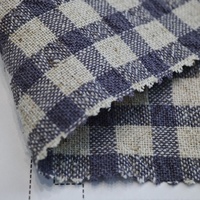 En stock, tissu en lin teint en fil, lin écologique, tissu en lin et coton à carreaux graphiques pour vêtements d'été