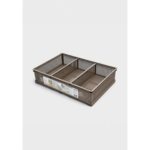 Cestino portaoggetti pieghevole in tessuto con manici in legno sostenibile e Design in metallo cestello divisorio per uso domestico - Product Image 1