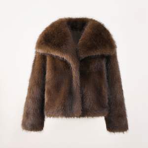 Manteau <span class=keywords><strong>trench</strong></span> en fourrure réversible de haute qualité pour femmes, pour l'hiver, avec rembourrage en coton et fourrure de lapin, tissu tissé et longueur courte - Product Image 1