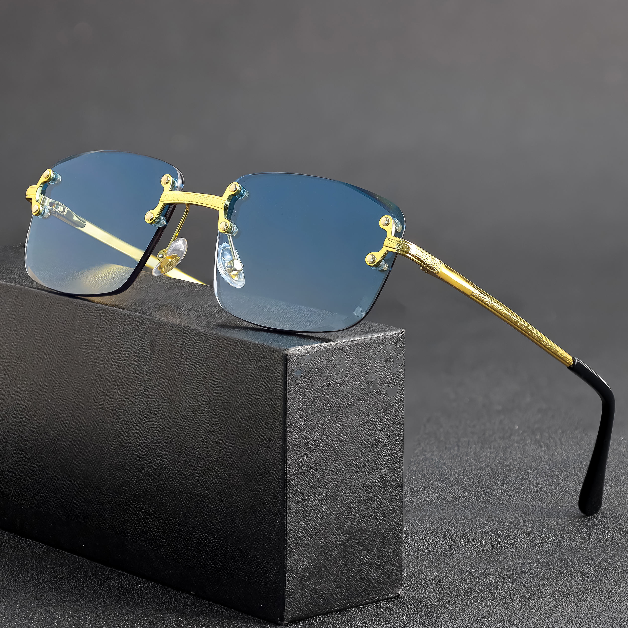 Gold Rimless Designer Rimless Frames Goggles Expensive
