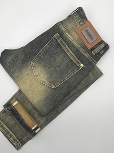 Jean droit décontracté pour homme, importé, bleu clair, design fin, toucher coton confortable, polyvalent - Product Image 3
