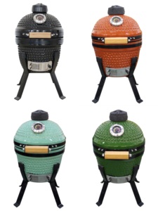 เตาบาร์บีคิวเซรามิก Kamado TOPQ ขนาด 13 นิ้ว แบบพกพาสำหรับใช้กลางแจ้ง พร้อมระบบควบคุมอุณหภูมิด้วยปุ่มหมุนเคลือบพอร์ซเลน และช่องระบายอากาศ - Product Image 5