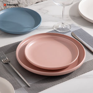 Assiettes en céramique grises mates de style simple, très vendues, rondes de 8/10 pouces, pour <span class=keywords><strong>pizza</strong></span>, pâtes, steak, vaisselle en porcelaine pour restaurant - Product Image 3