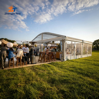 Tente Arcum moderne avec toit transparent en PVC, parois latérales en verre, structure en aluminium, imperméable, pour mariage, exposition, salon professionnel, extérieur