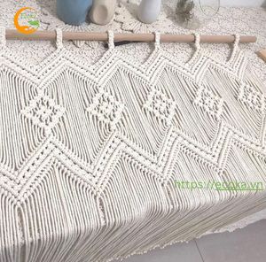Oferta Especial: Tapiz Decorativo Moderno Hecho a Mano 100% Algodón, Cortina de Macramé para Puerta, Precio Económico, Vietnam - Product Image 3
