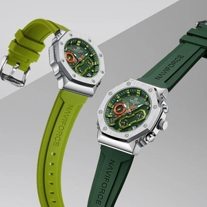 Montre pour homme NAVIFORCE 8035 avec bracelet en silicone, montre de sport décontractée tendance, montre chronographe pour homme - Product Image 2