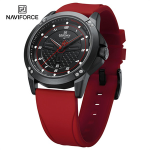 NAVIFORCE 8031 BRRレッドシリコンベルトラグジュアリークォーツ腕時計ファッションメンズブレスレットカジュアルビッグダイヤル男性男の子ギフトRelojHombre - Product Image 2