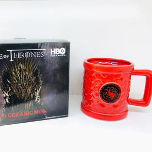 <span class=keywords><strong>Mug</strong></span> en céramique et tasses à café Game of Thrones GTK35 rouge et gris pour les fans de la série télévisée, articles de collection, cadeaux - Product Image 2