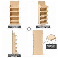 Présentoir en bois personnalisé portable à 5 niveaux pour la vente au détail, montage facile par emboîtement, pour supermarchés, confiseries, OEM ODM