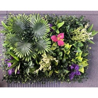 Mur de fleurs artificielles en céramique naturelle et granit, réaliste, avec lumières et lianes, pour la décoration intérieure
