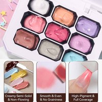 Gel de peinture semi-solide 3-en-1 pour nail art, 9 couleurs, style universel, embellissement, colle à motifs, haute saturation, DIY