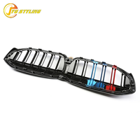 Calandre avant en fibre de carbone à trois bandes de style M avec aérations de pare-chocs pour BMW Série 3 G20 G21 2019+