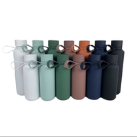 Haute qualité 12oz/20oz peinture en caoutchouc Double paroi en acier inoxydable flacon à vide isolé petite bouche Sport bouteille d'eau