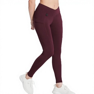 High Waist Breathable Thick Velour Solid Vintage Style Full Length <b>Pockets</b> Pants <b>Leggings</b> for Summer - Product Image 3