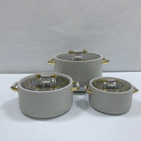 Lot de 3 conteneurs isothermes de luxe portables de 1L, 2.0L et 3.5L pour équipement de restauration commerciale, hôtels et fêtes