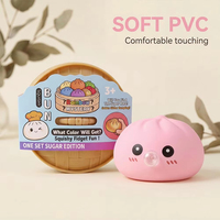 Mainan Squishy Pangsit Warna-Warni Penghilang Stres, Squishy Pangsit Misteri Tiup Gelembung dengan Kotak Kukus