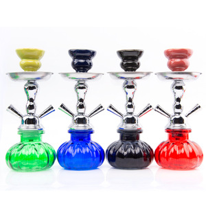 ชุดมอระกู่แบบพกพาชุดบุหรี่ท่อคู่ขนาดเล็กรูปทรงโคมไฟสีสันสดใส - Product Image 1