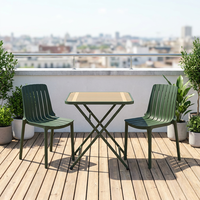 Ensemble table et chaises pliantes modernes pour l'extérieur, plateau en PP, pieds en acier inoxydable, résistant à l'eau, pour balcon, cour, loisirs