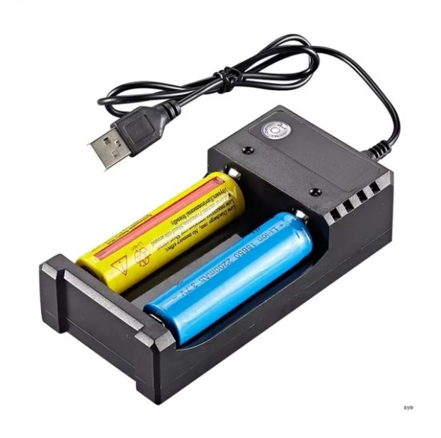 BMAX 2-Slot Smart Charger 3.7V 1A/2A Battery USB Charger for Rechargeable Batteries Li-ion 18650 26650 14500 16340