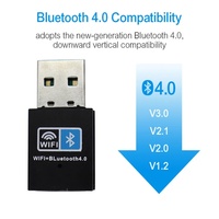 Adaptador USB WiFi BT4.2 2 en 1, Tarjeta de Red Inalámbrica Mini de 150M, Receptor Dongle Combinado BT4.2 para Computadora de Escritorio, Portátil, PC, Windows