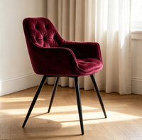 Chaise de salle à manger en velours de qualité supérieure, style contemporain, pieds en métal, Sillas De Comedor pour la maison, cuisine, fauteuil moderne