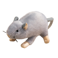 Jouets en peluche souris en coton PP simulé mignon et moelleux de 17 cm, blanc/gris, OEM/ODM