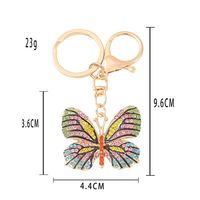 Porte-clés Papillon Créatif Scintillant et Coloré en Alliage Métallique Léger avec Strass pour Décoration de Sac à Main Femme
