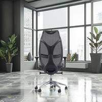 Chaise de bureau de direction ergonomique et réglable à dossier haut en maille moderne, grande et grande, robuste