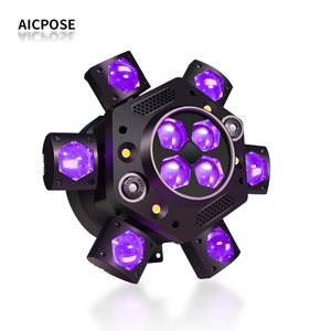 AICPOSE Fabricante Chino, Luz Móvil de Cabeza LED de 6 Cabezas, 10x10w RGBW, Control DMX512, AC 100-240V, para DJ y Escenario, IP20, Ra80 - Product Image 1