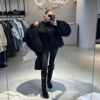 Manteau court en fausse fourrure de Mongolie pour femme, chaud, luxueux, décontracté, veste d'hiver