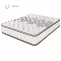 Matelas en mousse à mémoire de forme et gel à ressorts ensachés respirant, double poche, 137x190x36cm, avec housse en tissu tricoté, pour hôtels et écoles (OEM)