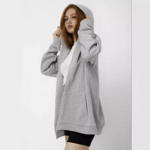 Explosiones Otoño/Invierno suéter cremallera Sudadera con capucha moda Color sólido manga larga abrigo deportivo con bolsillos - Product Image 1