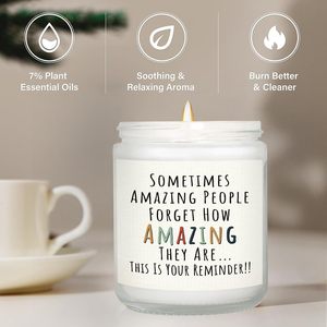 Vela de Cera de Soja de Lavanda de Alta Calidad, Regalo de Cumpleaños Divertido para Mujeres, Te Eres Increíble, Decoración Inspiradora para Escritorio - Product Image 2