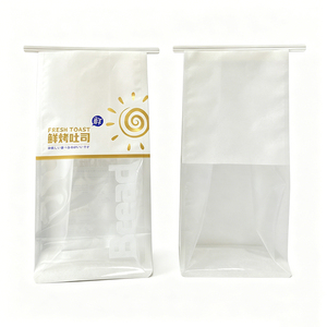 Biodegradable White Kraft Paper Pouch with Zipper Pochette Stand-up Pour <strong>Pain</strong> Et Toast <strong>a</strong> Fond Plat <strong>Sac</strong> Pour <strong>Pain</strong> De Mie - Product Image 4