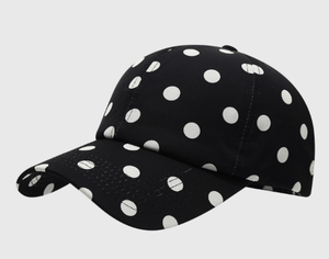Gorra de béisbol con lunares en blanco y negro, gorra para el sol con visera de pico de pato, ajustable, unisex, para viajes al aire libre - Product Image 2