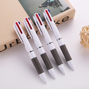 Stylo à bille simple 3 couleurs en gros Papeterie de bureau et fournitures d'étude Stylos à bille en plastique imprimés - Product Image 4