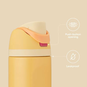 Bouteille d'<span class=keywords><strong>eau</strong></span> isotherme en acier inoxydable avec paille - pour boissons froides et chaudes - Thermos en métal sous vide avec thermos de sport anti-fuite - Product Image 4