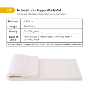 Custom Breathable Cooling Pure Rubber <strong>Mattress</strong> Sleep <strong>Bed</strong> Pad Hypoallergenic Mat Orthopedic Natural Latex Bamboo <strong>Mattress</strong> <strong>Toppers</strong> - Product Image 4