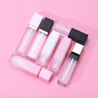 Tube de brillant à lèvres vide 5 ml, nouveau design populaire, avec applicateur, rose, blanc, noir, transparent