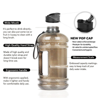 Bouteilles d'eau personnalisées en plastique 2,2l demi-gallon 2.2 litres sans BPA