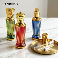 Flacon roll-on vide en verre de 12 ml avec motif rayé doré pour l'emballage d'huiles parfumées et d'attars