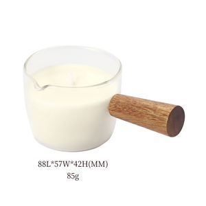 Bougie à l'huile de massage, pot en verre transparent, bec verseur, poignée en <span class=keywords><strong>bois</strong></span>, étiquette privée, logo personnalisé, spa, relaxation corporelle, Saint-Valentin, Diwali - Product Image 6