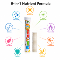 Comprimés effervescents de vitamines OEM, marque privée, plusieurs saveurs, complément alimentaire quotidien pour adultes, emballage personnalisé