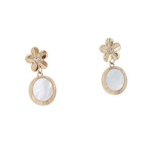 Boucles d'oreilles Fossil Val Vintage Vacation en nacre en or blanc - Product Image 3